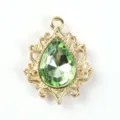Colgante de lágrima acrílica encaje aleación dorado accesorio para joyería pendiente DIY - Verde claro