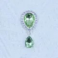 Gran colgante de estrás con lágrima plateada accesorio de joyería DIY para ropa bolsos manualidades - Verde claro
