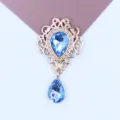 Goudkleurige legering blauwe strass hanger DIY kleding decoratieve accessoire ketting sieraden - Lichtblauw