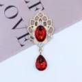 Colgante de acrílico con diamantes de imitación de aleación de oro accesorio de joyería componente de collar - Rojo Brillante