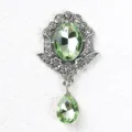 Baroque green rhinestone gemstone pendant collar accessory vintage DIY jewelry making part - Light Green