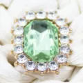 Colgante de aleación de diamantes de imitación de cristal de gema verde accesorio DIY. - Verde claro