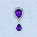 Colgante de Estras Gota Grande Plateado DIY Accesorio de Joyeria Cristal Violeta - Púrpura profundo