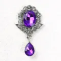 Baroque purple crystal rhinestone brooch vintage palace style pendant DIY clothing accessory - Deep purple
