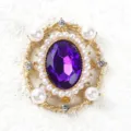 Accesorio para el cabello DIY de metal perla gema violeta estilo corte vintage chic. - Púrpura profundo