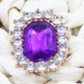 Parche de estrass cristal violeta boton DIY para accesorios de cabello y zapatos decor. - Púrpura profundo