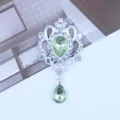 Colgante de diamantes de imitación de aleación plateada accesorio de manualidades DIY. - Verde claro