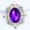 Forma de diamante perla diamantes de imitación aleación flor base DIY pelo ropa morado - Púrpura profundo