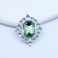 Silver alloy diamond rhinestone decorative button DIY shoes clothing craft embellishment accessory - Light Green
