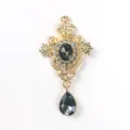 Vintage palace style alloy rhinestone pendant jewelry accessory DIY handmade clothing decor. - Gray