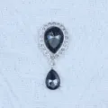 Silver teardrop rhinestone pendant DIY jewelry accessories for shoes clothing crafts - Gray