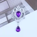 Colgante de aleación de diamantes de imitación en gota plata cristal morado accesorio DIY - Púrpura profundo
