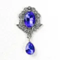 Baroque vintage blue rhinestone brooch pendant DIY court style dress accessories. - Sapphire Blue