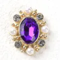 Botón de aleación de diamantes de imitación morado ovalado DIY accesorios de ropa - Púrpura profundo