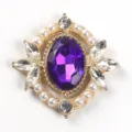 Accesorio de joyería DIY de aleación de perlas de estrás moradas para ropa y manualidades. - Púrpura profundo