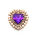 Boton corazon cristal morado estrases para ropa bolsos accesorios joyas decoracion nuevo - Púrpura profundo