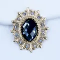 28x24mm oval hollow alloy rhinestone DIY jewelry accessory charm for necklace hair decoration - Gray