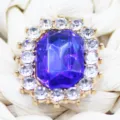 Alloy crystal rhinestone button purple gemstone DIY shoe charm decorative craft accessory - Sapphire Blue