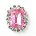 Pink rhinestone crystal button sewing craft sparkling decorative diamond buckle for DIY apparel - Light Pink