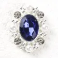 Alloy pearl rhinestone oval gemstone buckle for clothing shoes bags DIY craft accessories - Navy Blue
