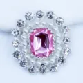 Alloy rhinestone crystal pink center decorative button DIY craft pendant accessories 19x23mm - Light Pink