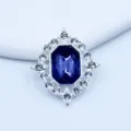 Silver rhombus alloy rhinestone decorative buckle for DIY handmade clothing shoes accessories. - Navy Blue