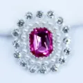 Alloy rhinestone flower button DIY hair accessory badge tray pendant decorative crystal - Rose Red