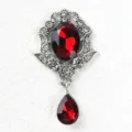 Baroque Red Crystal Rhinestone Pendant Vintage Court Style DIY Dress Accessory Jewelry - Dark Red