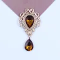 Gouden kleur legering druppel acryl hanger DIY sieraden accessoire voor ketting maken - Donker Koffie