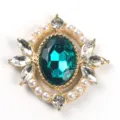 Accessoire de bijou DIY en alliage doré avec cristal vert perles et strass brillants. - Cyan