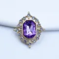 Golden rhombus alloy rhinestone decorative buckle detail shot, perfect for diy bows and accessories. - Light Purple