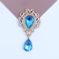 Goudkleurige legering vintage druppel blauwe kristal hanger DIY sieraden accessoire - Meerblauw