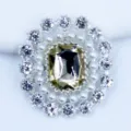 Sparkling Rhinestone Flower Buckle DIY Alloy Crystal Pearl Pendant Clothing Accessory - Light Coffee
