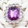Alloy crystal rhinestone shoe buckle DIY purple gemstone patch hair accessory decoration item. - Violet