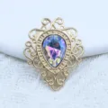 DIY vintage lace alloy base acrylic gemstone accessory for fashion earrings and brooches - AB Color