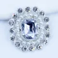 Alloy Rhinestone Pearl Flower Flatback Button DIY Brooch Badge Base Decorative Accessory - White