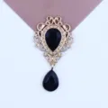 Gouden legering zwarte acryl druppel hanger filigraan DIY mode sieraden accessoire stuk. - Zwart