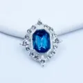 Silver diamond alloy rhinestone decorative buckle for DIY handmade clothing and shoes accessories. - Cyan