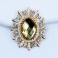 28x24mm oval hollow alloy rhinestone flower base DIY jewelry making accessories necklace - Light Coffee