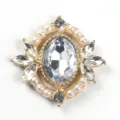 Accessoire de bijoux DIY en alliage doré strass perle décoratif pour vêtements et cheveux - Blanc