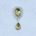 Silver teardrop rhinestone pendant DIY craft accessory clothing shoe decor buckle sparkling crystal - Light Coffee