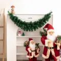 Ghirlanda natalizia artificiale 120cm con statuette di Babbo Natale per decorazioni. - Ghirlanda Luna / 120cm / Verde