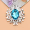 Ovale legering strass knop DIY kledingaccessoire kristal decoratieve gesp voor handwerk. - Meerblauw