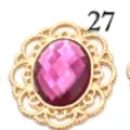 Hollow metal acrylic base DIY hair accessory pink rhinestone vintage craft jewelry part - Real Diamond Purple