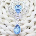 Aleación Colgante Cristal Azul Gota Broche DIY Artesanía Joya Accesorio Moda - Azul claro
