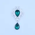 Groene druppelvormige strass legering hanger diy kleding accessoire handwerkartik - Cyaan