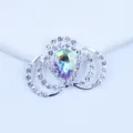 Zilveren kroon strass DIY legering accessoire druppel kristal telefoonhoesje deco deel. - AB Wit