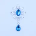 50x27MM Zilveren Legering Filigraan Strass Druppel Hanger DIY Sieraden Kleding Accessoire - Meerblauw