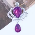 Crown rhinestone alloy pendant diy clothing hair accessory decorative jewelry findings material - Plum Red