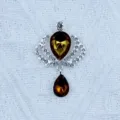 Alloy crown rhinestone teardrop pendant DIY accessory for garment shoes brooches crafting - Dark Coffee